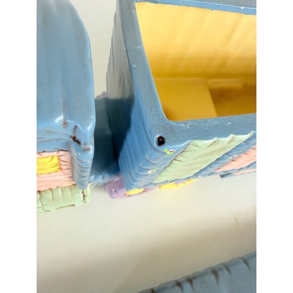 Patchwork Semi Truck Trinket Box Ceramic VTG 70s Kitschy Decor Rare OOAK Driver - Picture 15 of 16